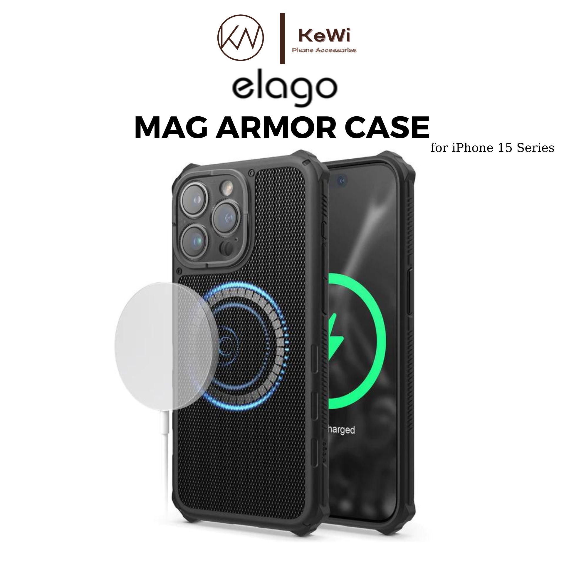 Ốp Lưng Chống Sốc Sạc Không Dây elago Dành Cho iPhone 15 Pro Max / iPhone 15 Pro elago Mag Armor Case - Hàng Chính Hãng