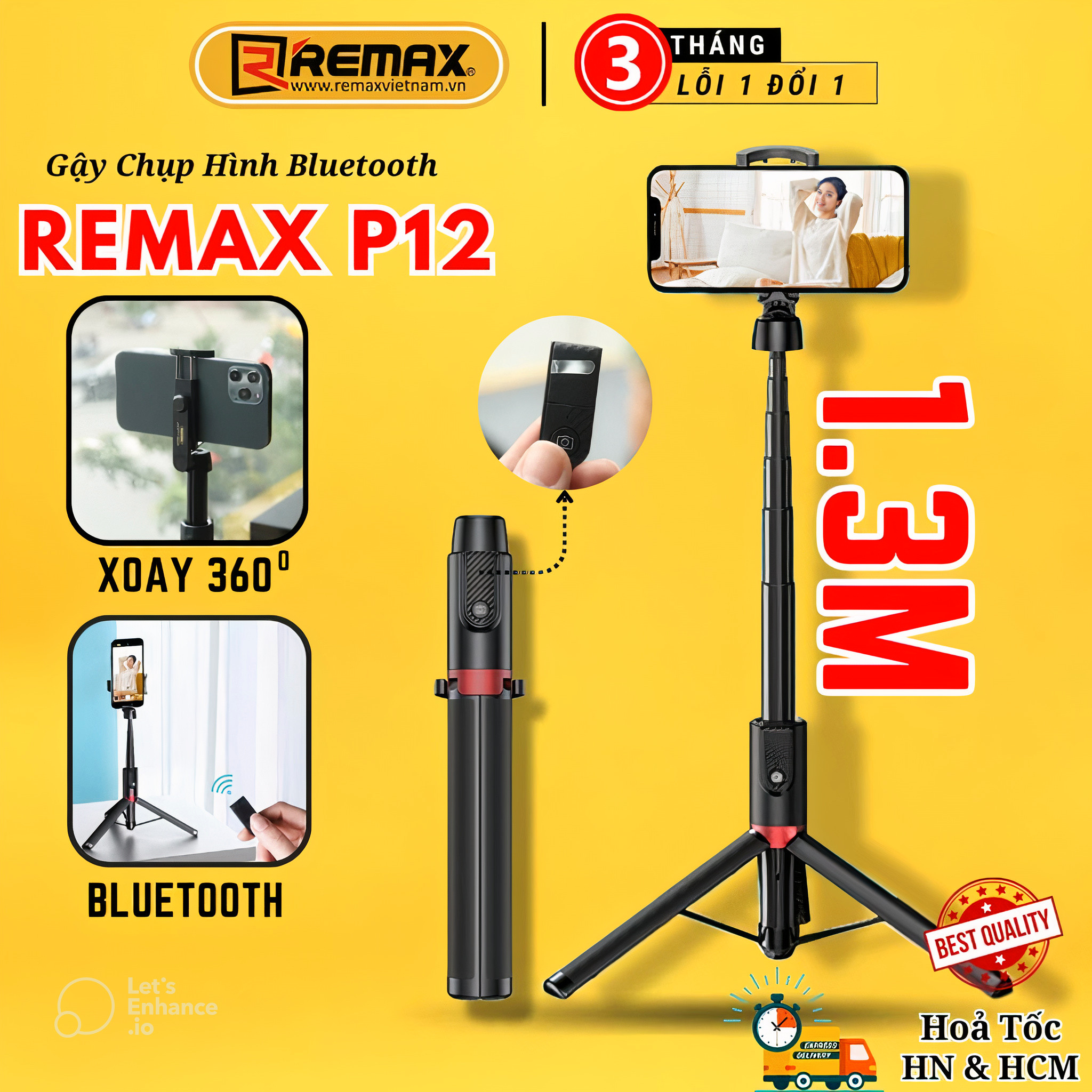 Gậy Chụp Ảnh Selfie Bluetooth Tripod Remax Việt Nam - P12 - Remax Bảo Hành 1 Đổi 1 Trong 3 Tháng