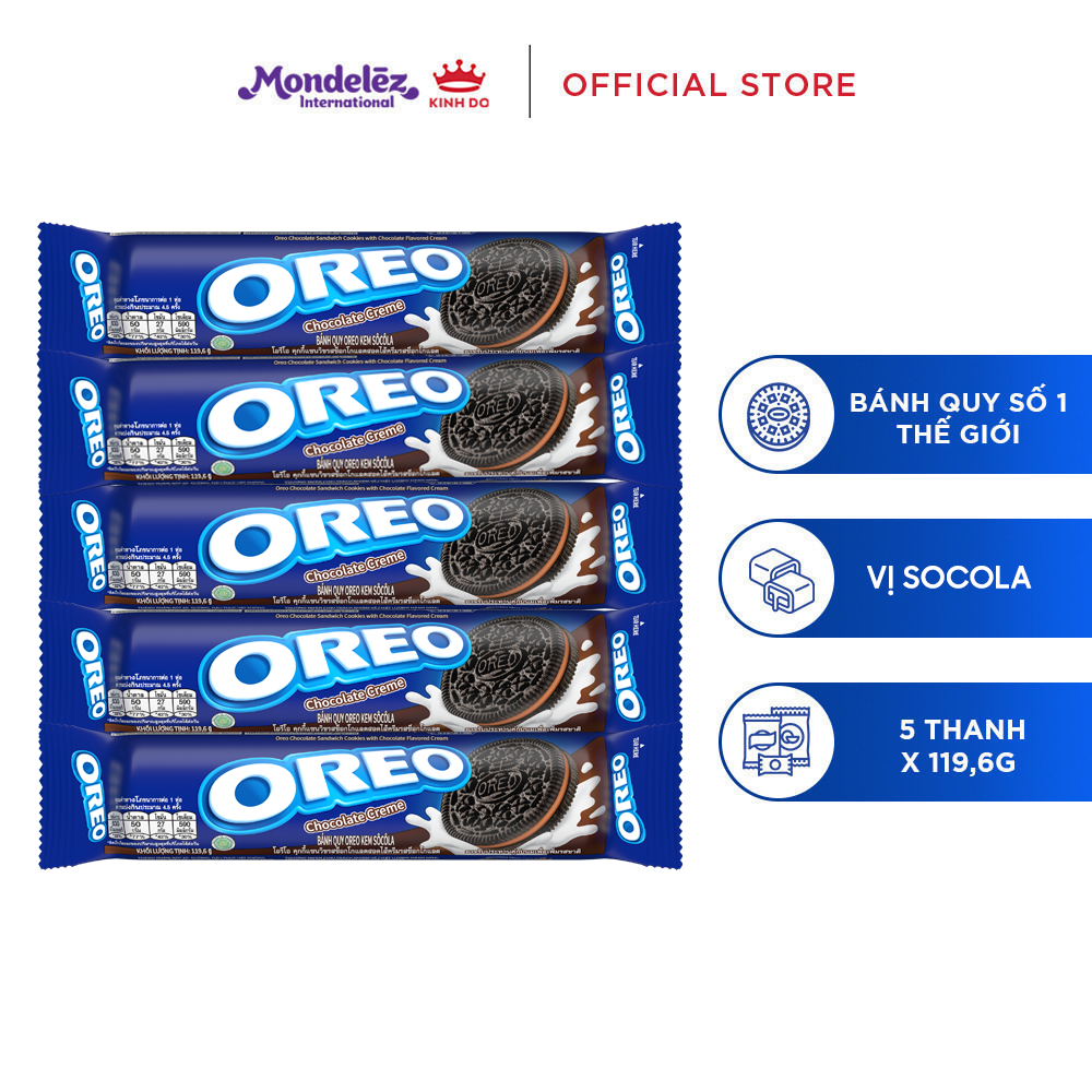 Bánh Quy Oreo Vị Sôcôla Combo 5 Thanh X 110.4G