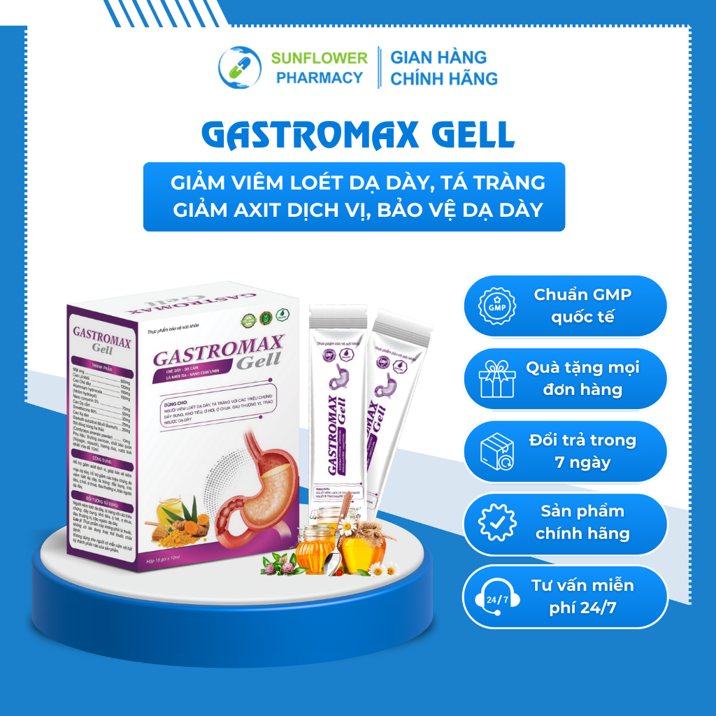 Gói Uống Gastromax Gell Gia Phát - Dùng Hiệu Quả Cho Người Loét Dạ Dày Tá Tràng. Người Trào Ngược Dạ