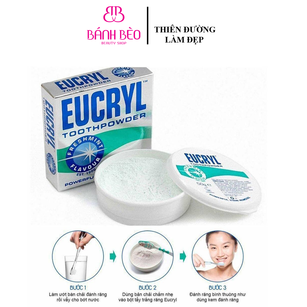 [Hcm]Bột Tẩy Trắng Răng Eucryl 50G (Chính Hãng)