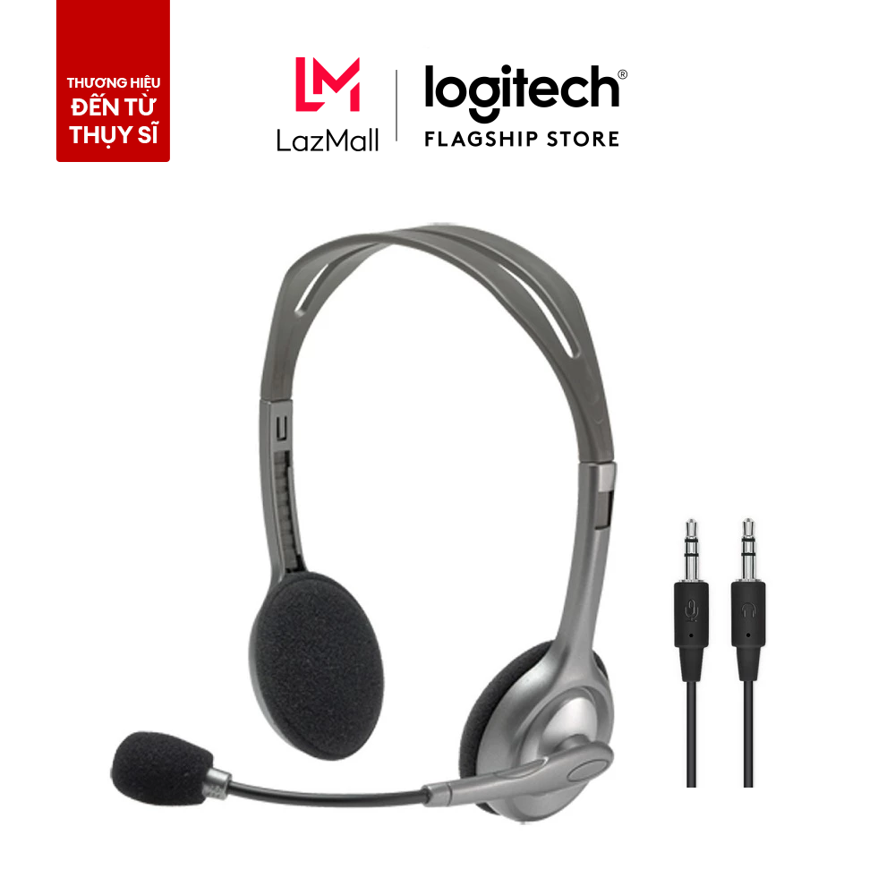 Tai nghe chụp tai Logitech H110 - 2 jack 3.5mm Mic khử giảm tiếng ồn trọng lượng nhẹ âm thanh nổi