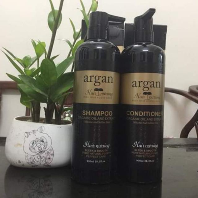 Cặp Dầu Gội Xả Hair Nursing Argan Oil Dành Cho Tóc Hư Tổn 900Ml X 2