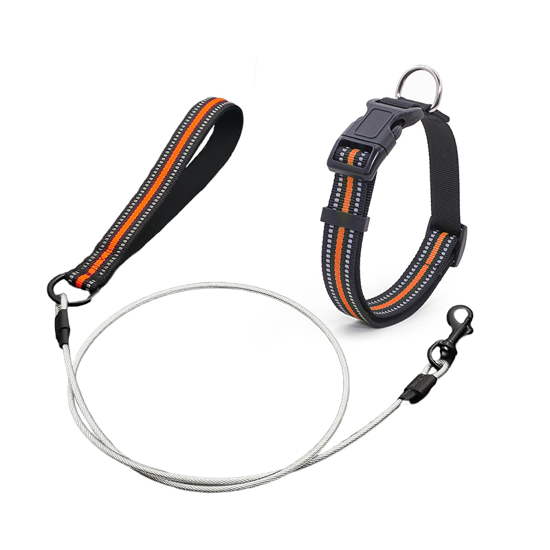 Pet Dog Durable 120cm dây cáp phản quang cổ áo kết hợp cho trung bình đến lớn chó sản phẩm vật nuôi
