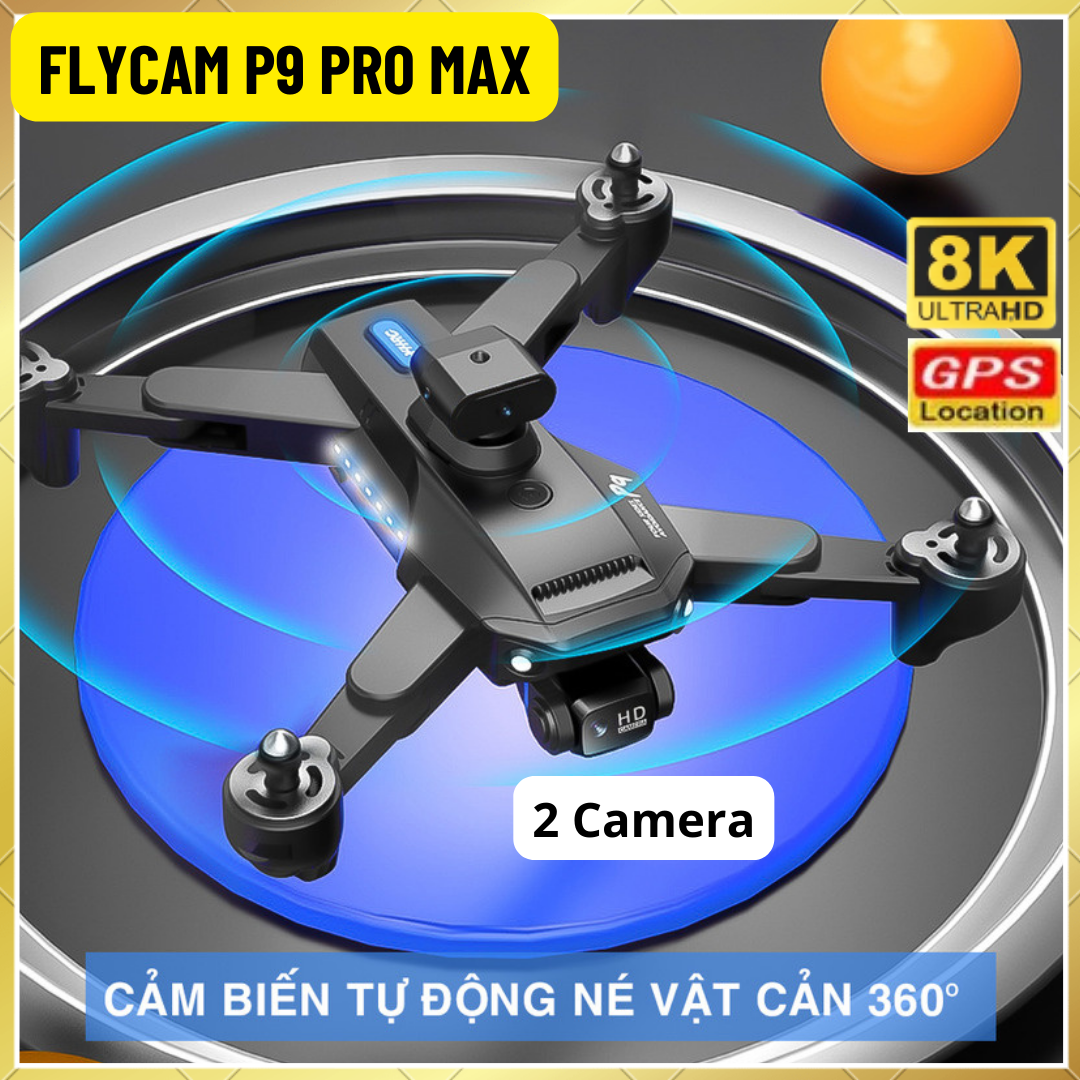 Máy Bay Flycam P9 Pro max Flycam mini giá rẻ Máy bay điều khiển từ xa 4 cánh Máy bay không người lái  Drone camera Lai cam điều khiển từ xa có camera kết nối wifi qua Smart phone Flycam trang bị cảm biến va chạm 4 chiều