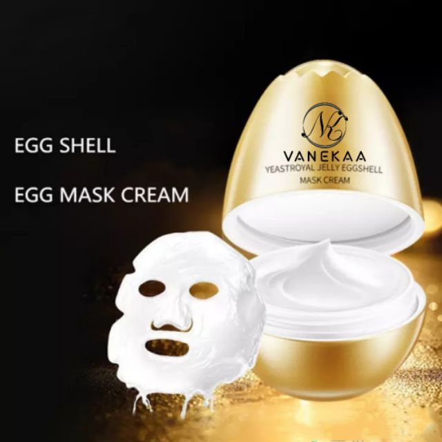 Mặt nạ xóa nếp nhăn quả trứng vanekaa yeast royal jelly egg shell mask cream