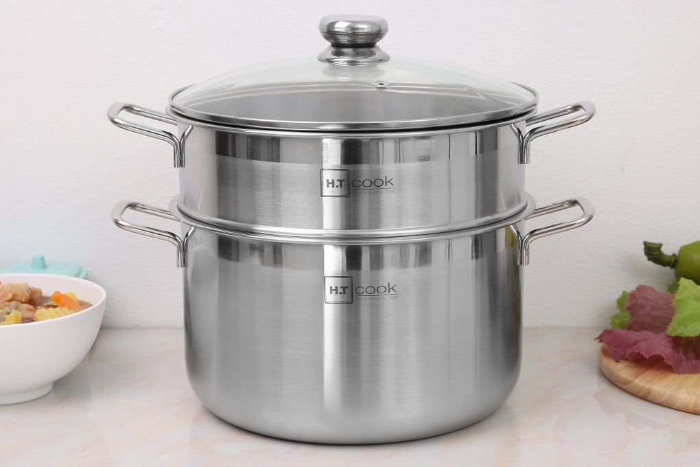 Bộ nồi xửng hấp 28cm/30cm (28 cm/30 cm) thương hiệu HT/Fata Cook dùng được bếp điện từ