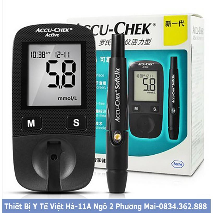 Máy Đo Đường Huyết Accu Chek Acvive - Tặng 100 Bông Tẩm Cồn Và 50 Kim Lấy Máu