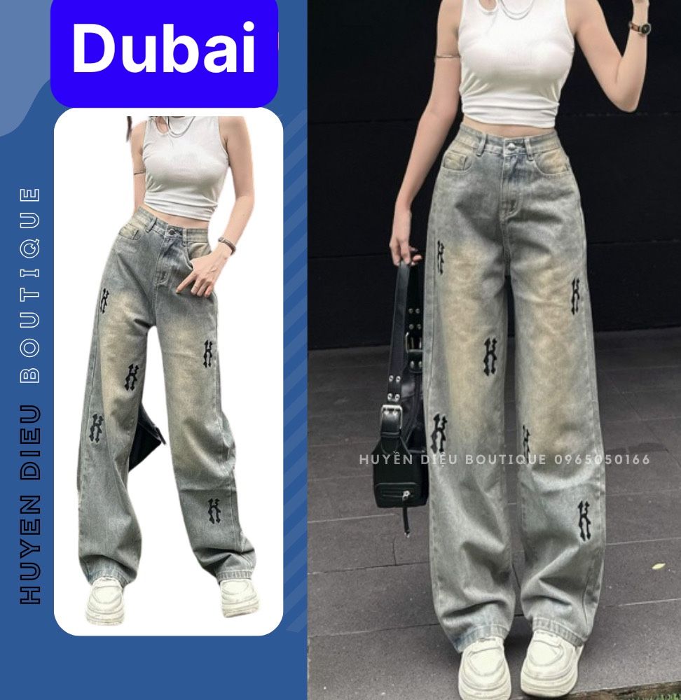 QUẦN JEAN NỮ CHẤT BÒ XANH XÁM ĐEN ỐNG SUÔNG RỘNG DÀI LƯNG CAO NÂNG MÔNG SANG CHẢNH 1HITSHOP KIỂU MỚI