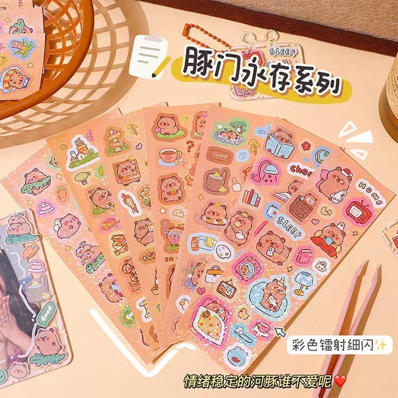 1 SET 20 TẤM STICKER CAPYBARA DỄ THƯƠNG HÌNH DÁN CAPYBARA