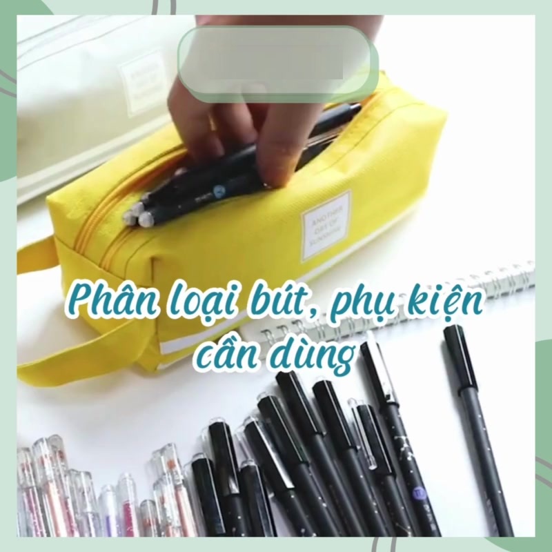 Túi bút vải canvas 2 ngăn to khóa kéo chắc chắn nhiều mầu sắc tươi sáng hộp bút vải bóp vải - Loki