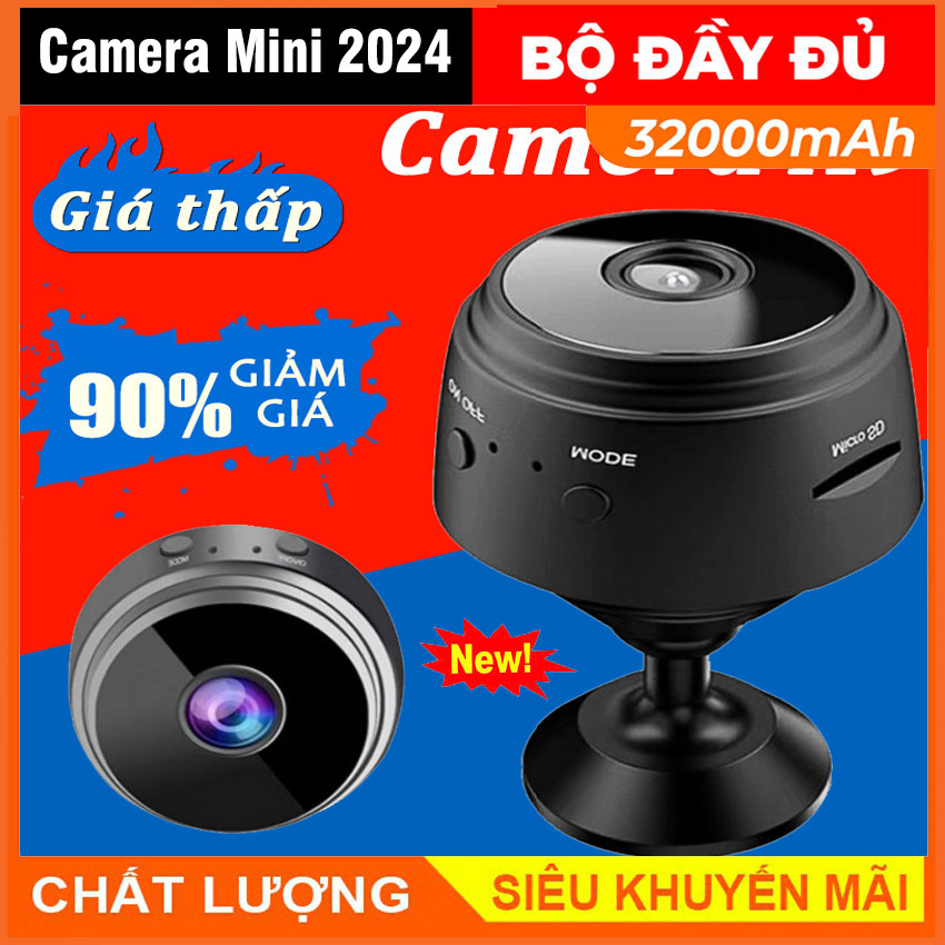 Cammera mini quay lén camera wifi không dây siêu nhỏ kết nối điện thoại xem từ xa Full HD 1080p pin trâu 4 giờ sử dụng liên tục thiết kế nhỏ gọn góc quay siêu rộng 150 độ cảm báo chyển động đàm thoại 2 chiều
