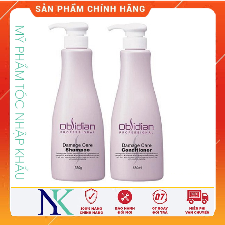 [Hcm]Dầu Gội Xả Obisidian Tái Tạo Tóc (Damage Care Shampoo/Conditioner) 580Ml