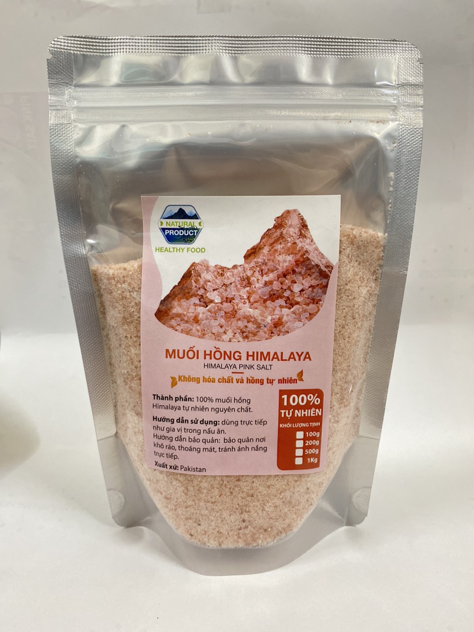 Muối Hồng Himalaya Organic Dạng Mịn và Hạt  Muối Hồng Pink Salt  Himalaya Nấu Ăn Ngâm Chân Điều Được 500GR-1KG