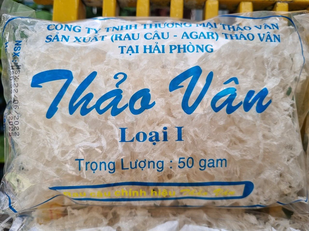 (Combo 5gói x 50gr/gói) Rau câu sợi Thảo Vân:  dùng làm rau câu sợi giòn gỏi tôm thịt hoặc món chay 