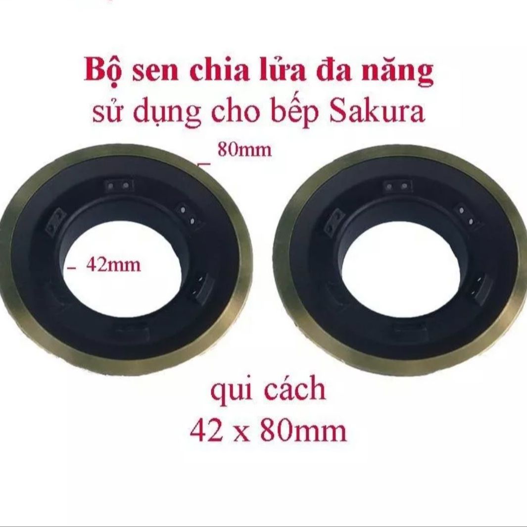 2 Sen đồng bếp gas SAKURA - Đầu đốt chia lửa bếp ga đa năng sử dụng cho các loại bếp Sakura 42-80mm