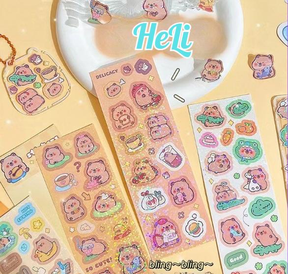 1 SET 10 TẤM STICKER CAPYBARA DỄ THƯƠNG HÌNH DÁN CAPYBARA