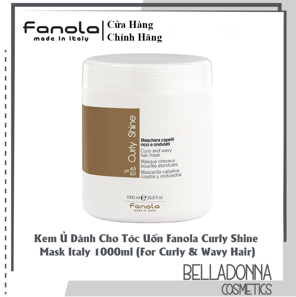 [Hcm][Chính Hãng] Kem Ủ Dành Cho Tóc Uốn Fanola Curly Shine Mask Italy 1000Ml (For Curly & Wavy Hair)