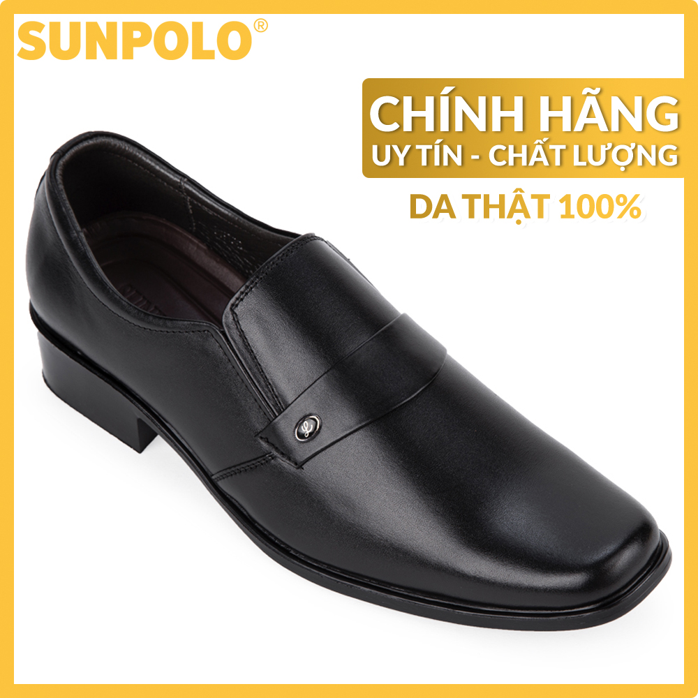Giày nam Giày công sở da bò SUNPOLO SPH120RN (Đen)