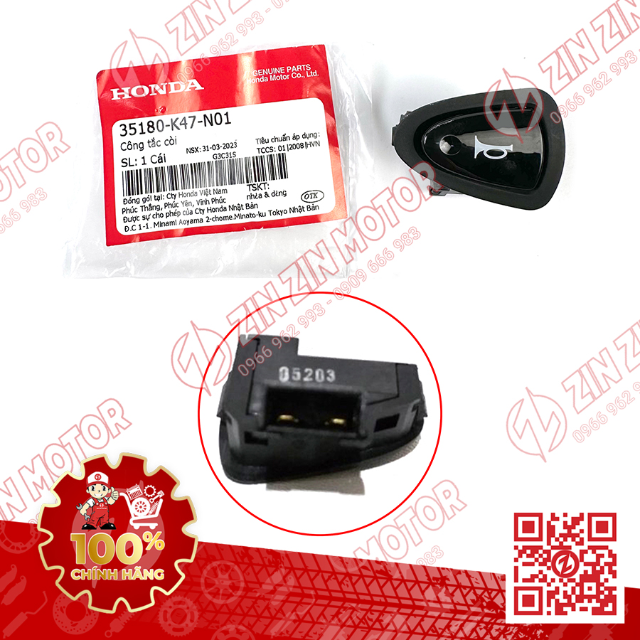 Công Tắc Còi Nút Kèn Xe AB 2016 Air Blade 2017 2018 2019 35180-K47-N01 35180-K20-T21 Chính Hãng Hond