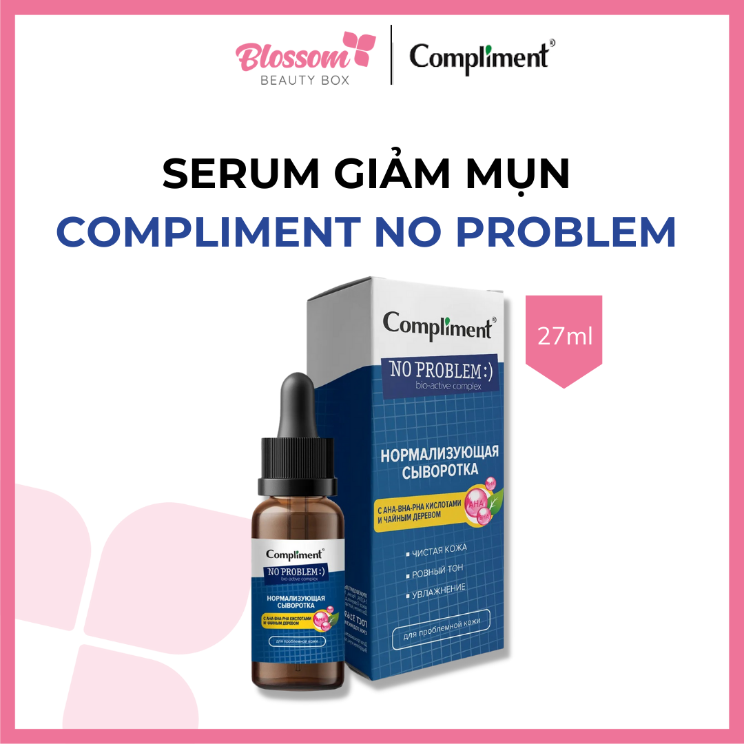 Serum Compliment No problem AHA-BHA-PHA dành cho da dầu mụn giúp giảm mụn mờ thâm 27ml