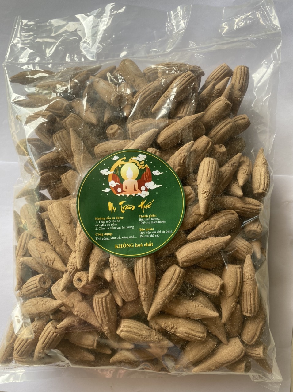 Nhang Nụ Trầm Hương tự nhiên khói chảy ngược - bọc 200 nụ - Mùi thơm dịu nhẹ không cay mắt không kích mũi -Nụ Trâm Huế