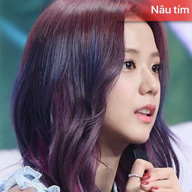 Thuốc nhuộm tóc màu Nâu tím + Tặng trợ nhuộm gang tay