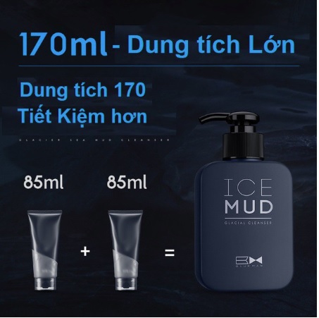 (Xả Kho Chính Hãng) Sữa Rửa Mặt Ice Mud Blue Man Làm Sáng Da Trị Mụn Kiềm Dầu Loại Chất Nhờn Cấp Ẩm 4In1 Cho Nam. Freeship Toàn Quốc