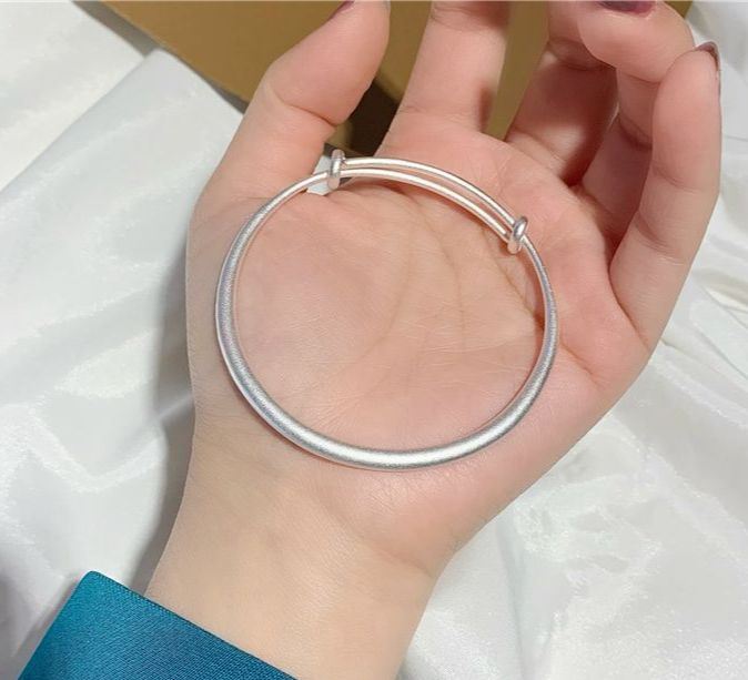 Vòng tay nữ bạc S925 - Lắc tay bạc nữ S925 dạng vòng kiềng trơn đơn giản sang trọng Vườn Trang Sức V