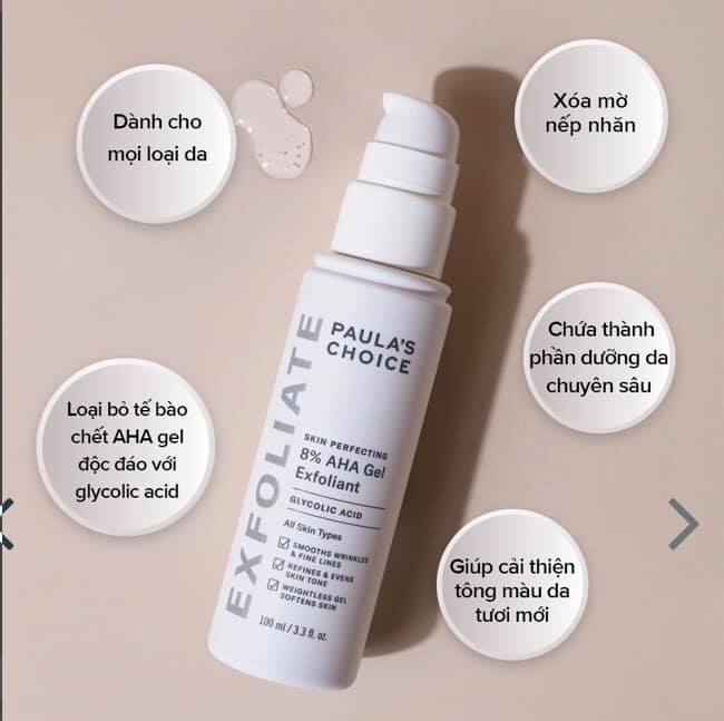 Tẩy Da Chết Paula’s Choice Skin Perfecting 8% AHA Lotion Exfoliant 100ml - hàng nhập khẩu