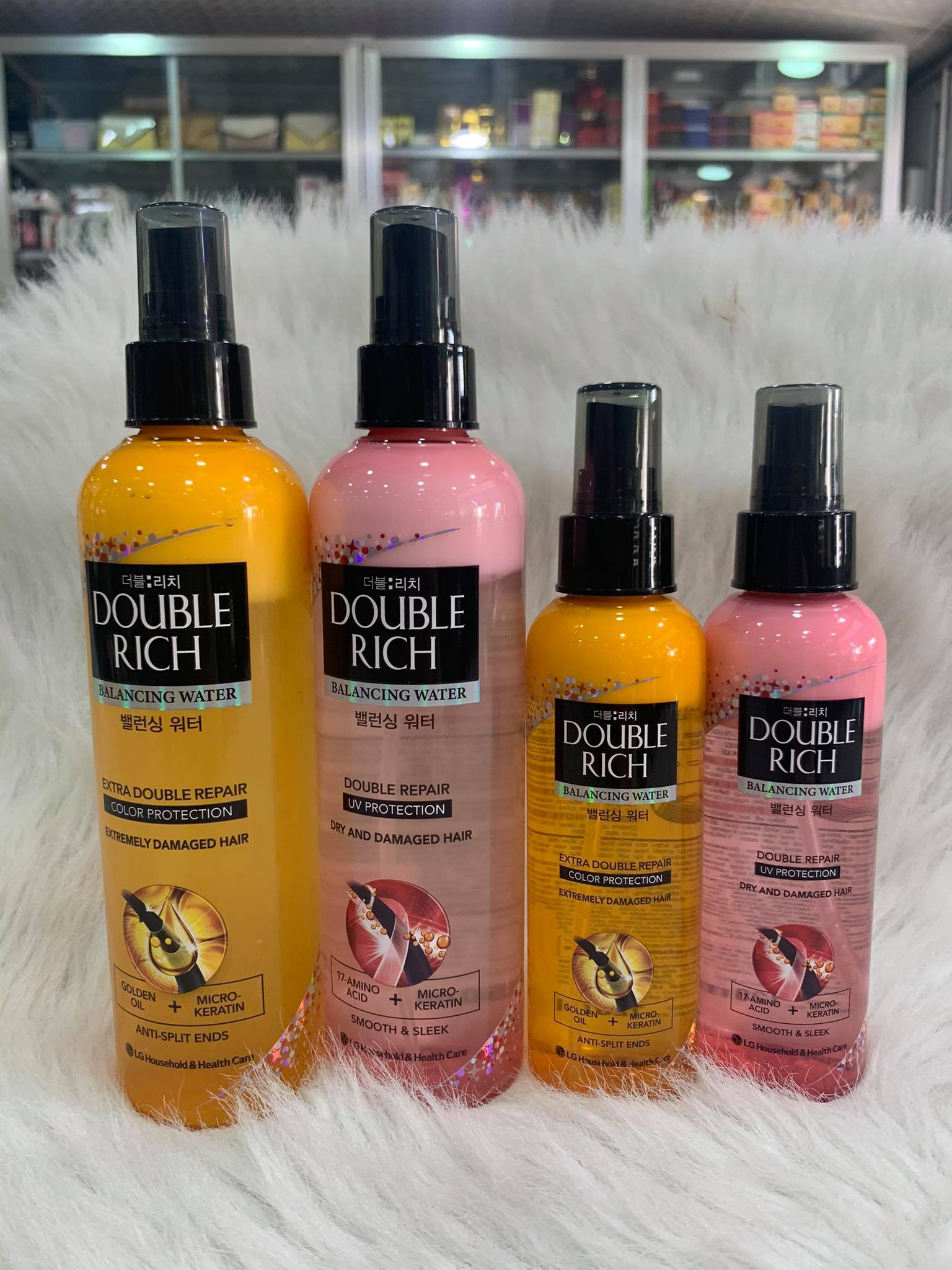 Double Rich Xịt dưỡng tóc chăm sóc tóc hư tổn ( hồng ) 250ml hương nước hoa