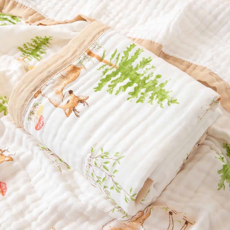 Chăn mền khăn tắm xô nhăn sợi tre 6 lớp Kiluta cho bé yêu 110x110cm