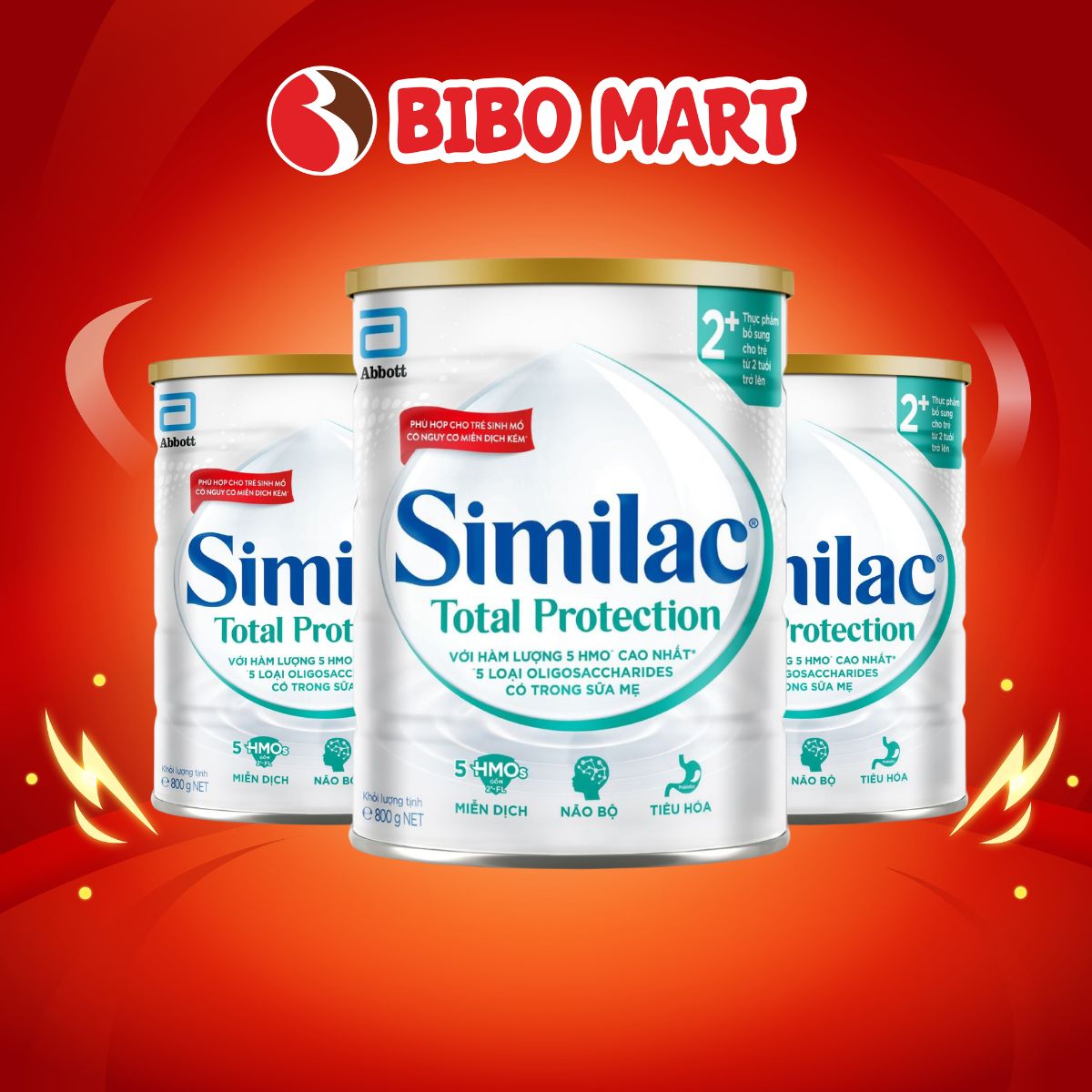 Sữa bột Similac Total Protection 2+ lon 800g cho bé trên 2 tuổi - Bibomart
