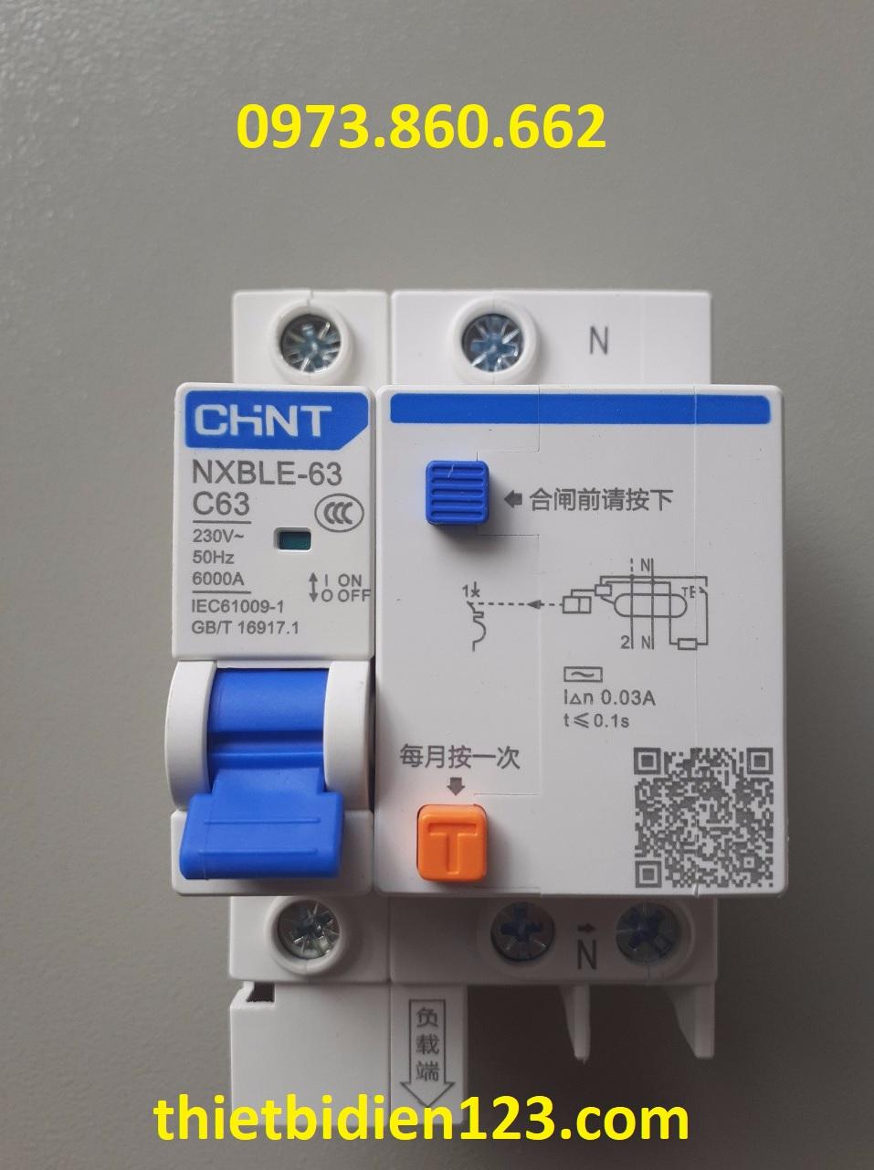 aptomat chống rò -  át chống giật 1P+N 16A~63A CHINT NXBLE 1 pha