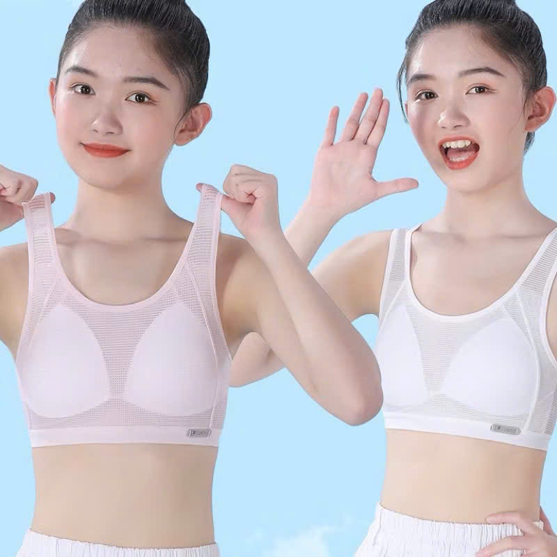 ÁO LÓT NỮ ÁO BRA HỌC SINH CẤP 1  CẤP 2 CẤP 3 KIỂU BA LỖ LƯỚI MẶT MÁT THÔNG THOÁNG 24 GIỜ