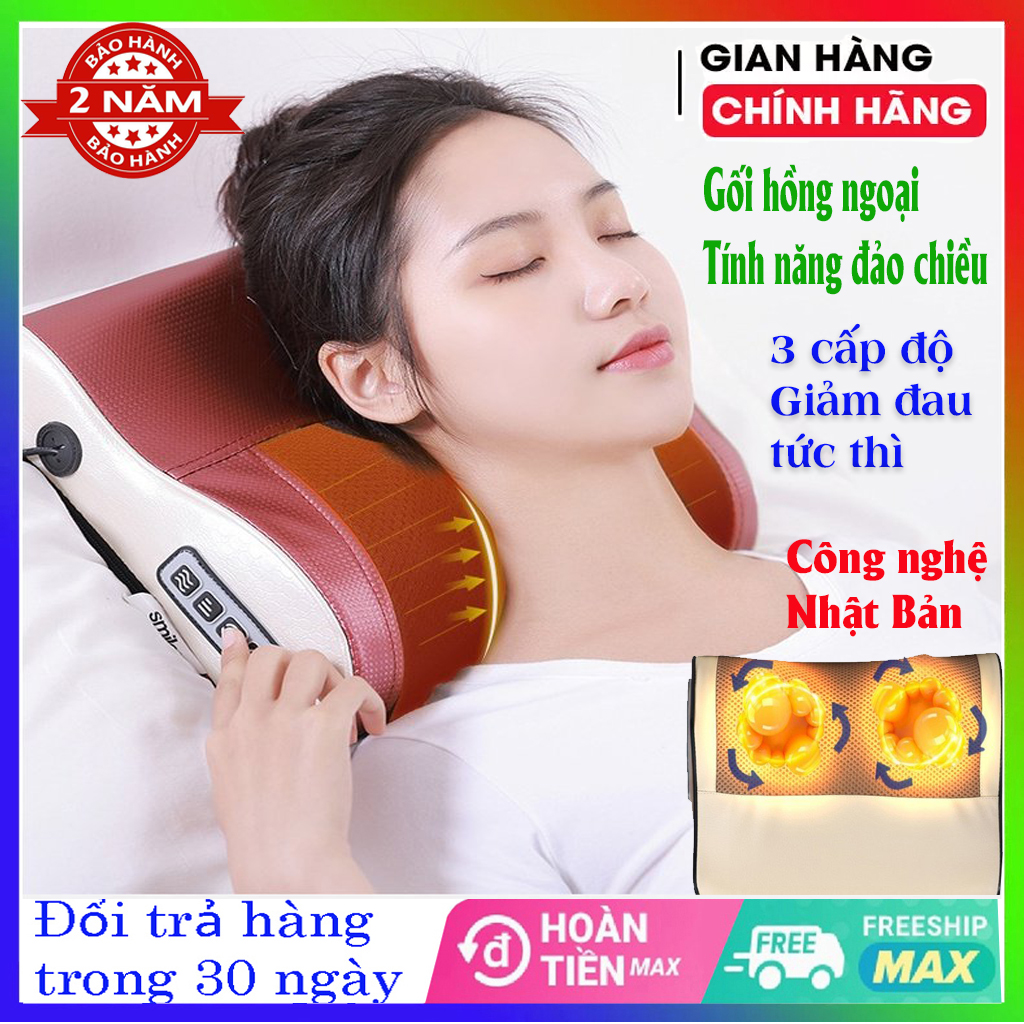 [ MẪU MỚI 2023] Gối massage cổ vai gáy - máy mát xa cổ vai gáy - máy massage - goi massage cổ gáy - 