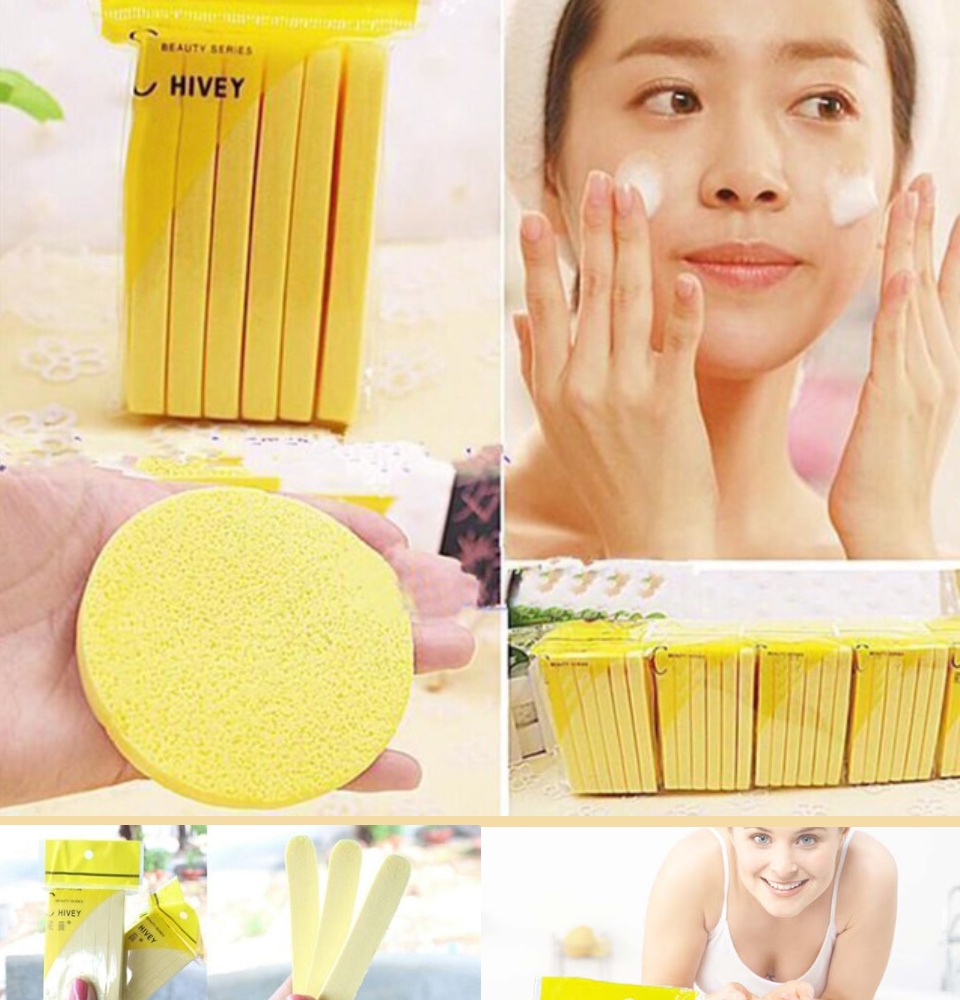 [Bịch 12 Miếng] Bông Rửa Mặt Bọt Biển Bông Nở Rửa Mặt Nhật Bản Dạng Nén Chivey Mềm và Dai Không Gây Tổn Thương Da Rửa Mặt Cực Sạch Nhỏ Gọn Tiện Dụng/ Gói 12 miếng bông mút rửa mặt chivey