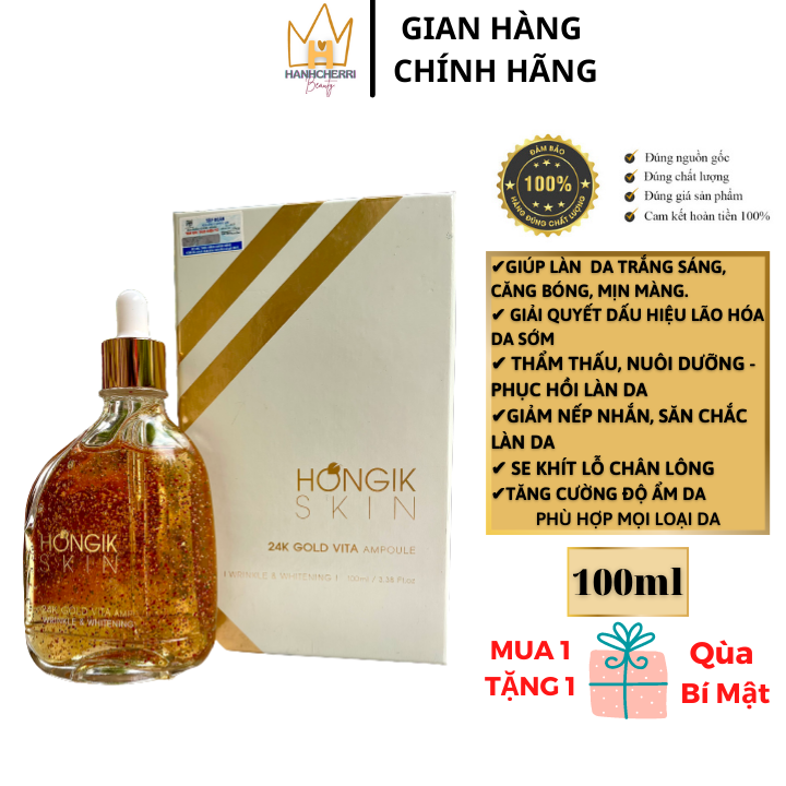 [Chính Hãng] Tinh Chất Vàng 24K Hongik Skin Gold Vita Ampoule Wrinkle (100Ml)