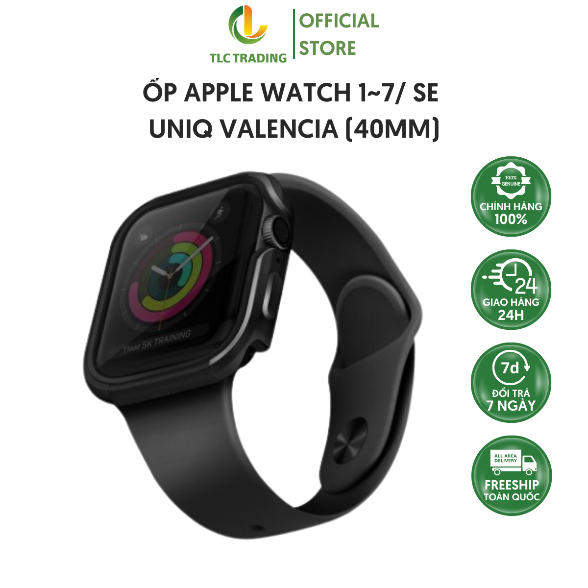 Ốp Apple Watch UNIQ VALENCIA Dành Cho Series 1~7/ SE Cao Cấp Bảo Vệ Cực Bền Thiết Kế Hiện Đại Độc Đá