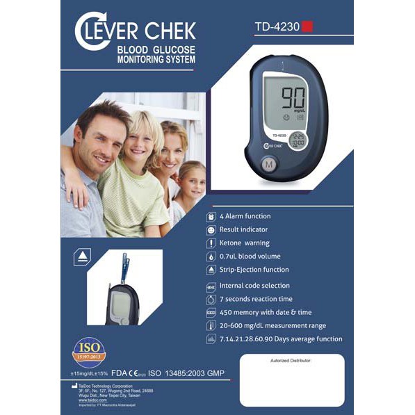 [HCM]MÁY ĐO ĐƯỜNG HUYẾT CLEVER CHECK TD 4230 - BẢO HÀNH TRỌN ĐỜI. TẶNG KÈM: 25 que thử 100 miếng gạc thấm cồn 100 kim lấy máu. Mẫu sản phẩm có thể thay đổi theo lô hàng