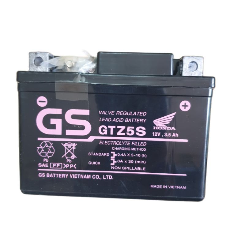 Bình Ắc Quy Khô GS GTZ5S (12V - 35Ah) chính hãng Honda