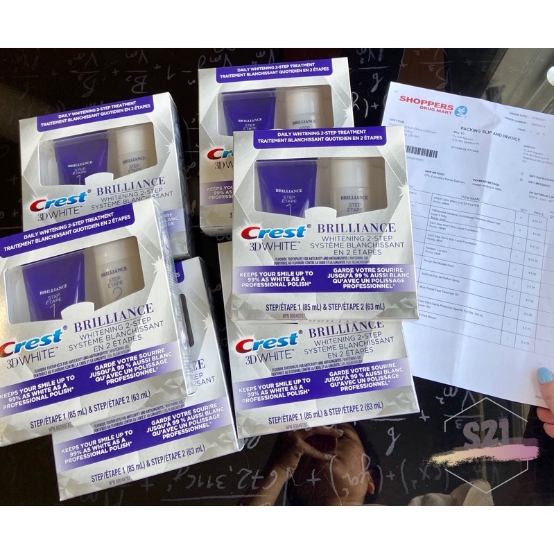 Crest Brilliance Whitening 2 - Step - Set Kem Đánh Răng 2 Bước Làm Trắng