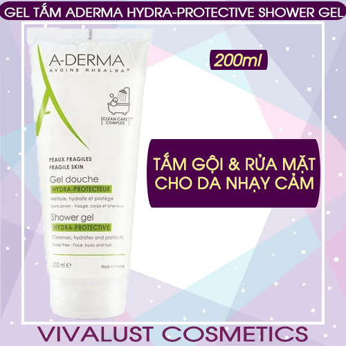 Gel Tắm Aderma Hydra - Protective Shower Gel (200Ml) - Tắm Gội Và Rửa Mặt Cho Da Đang Bị Kích Ứng