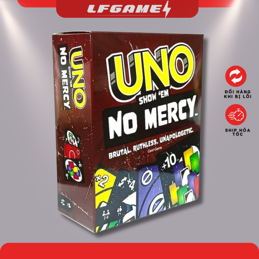 Trò chơi thẻ bài boardgame UNO NOMERCY cuộc chơi nâng cấp luật chơi khắc nghiệt Show ‘em No Mercy