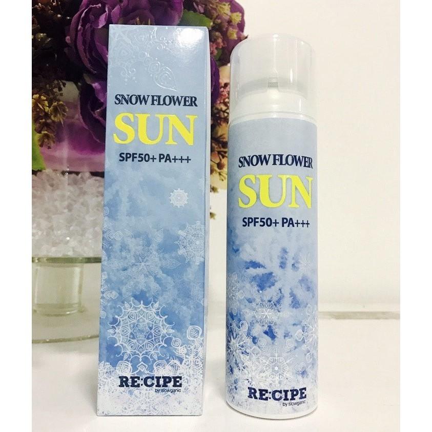 Xịt chống nắng trắng da Snow Flower Sun Recipe Hàn Quốc 120ml.