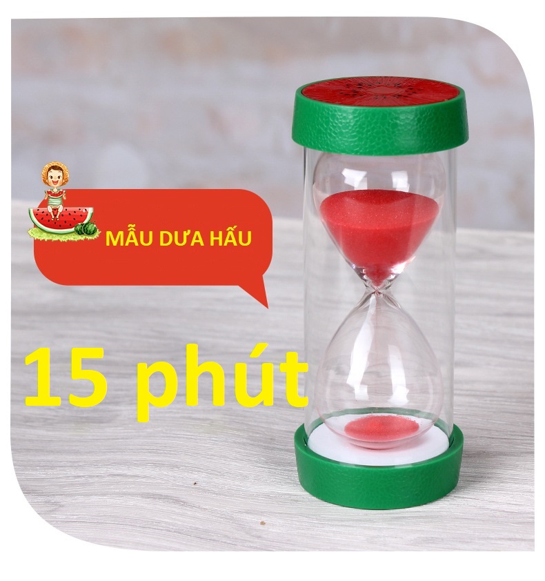 Đồng hồ cát kiểu trái cây 1/3/5/10/15/30 phút mini đồng hồ hẹn giờ đếm ngược trang trí để bàn cute dễ thương