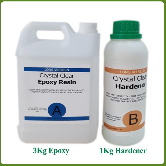 Bộ 4Kg Epoxy Resin Cao Cấp - Crystal Clear Epoxy Resin LRAB312