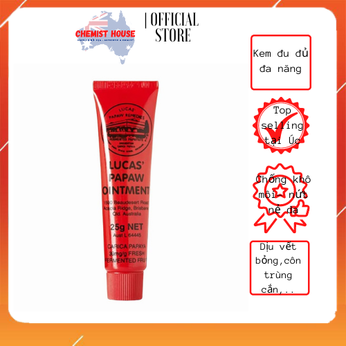 [HCM][Hàng chuẩn Úc] Lucas 25g – Kem đu đủ đa năng – Chống khô nẻ môi bỏng da mẩn ngứa mụn nhọn cho mọi lứa tuổi