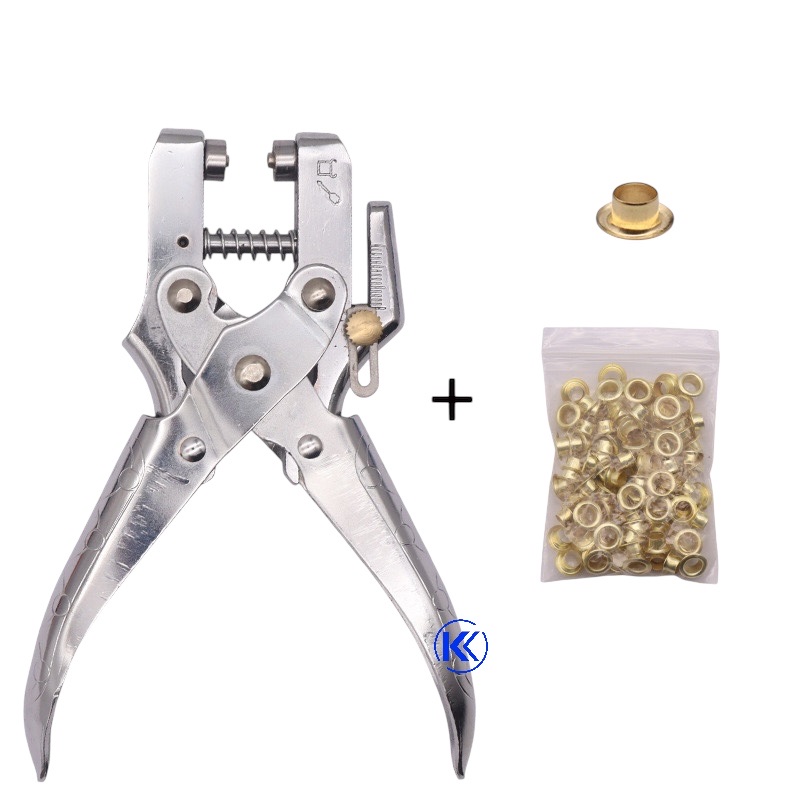 Kìm bấm khoen mắt cáo kèm bấm lỗ 5mm dùng bấm giấy da túi xách đồ thủ công