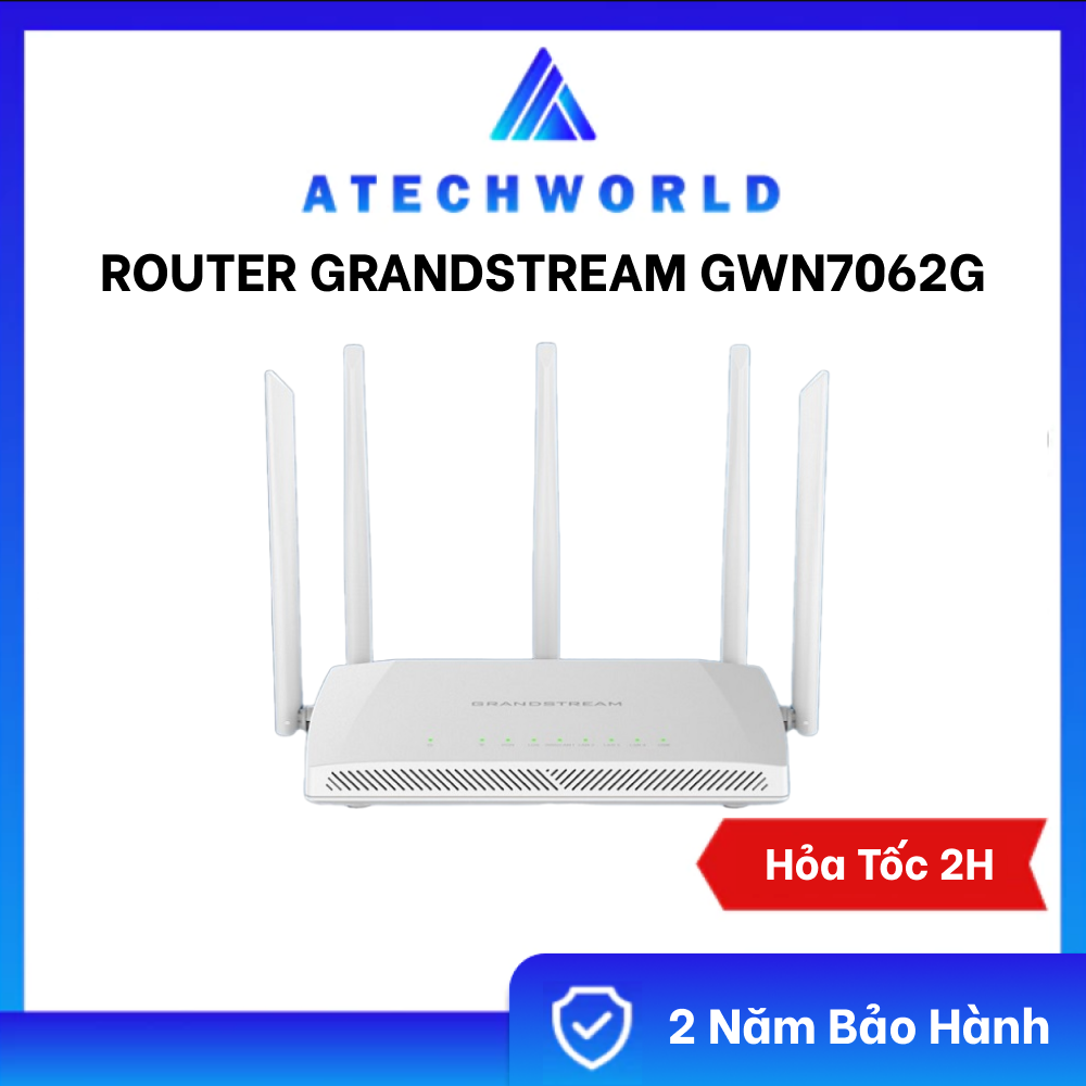 Bộ Định Tuyến Router Grandstream Gpon Wifi 6 Dual-Band AX3000 GWN7062G - Hàng Chính Hãng - BH 2 Năm